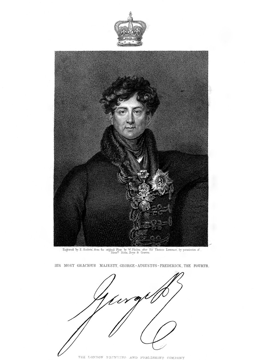 George IV, rei da Grã-Bretanha e Irlanda e de Hanover, século XIX. de E. Scriven