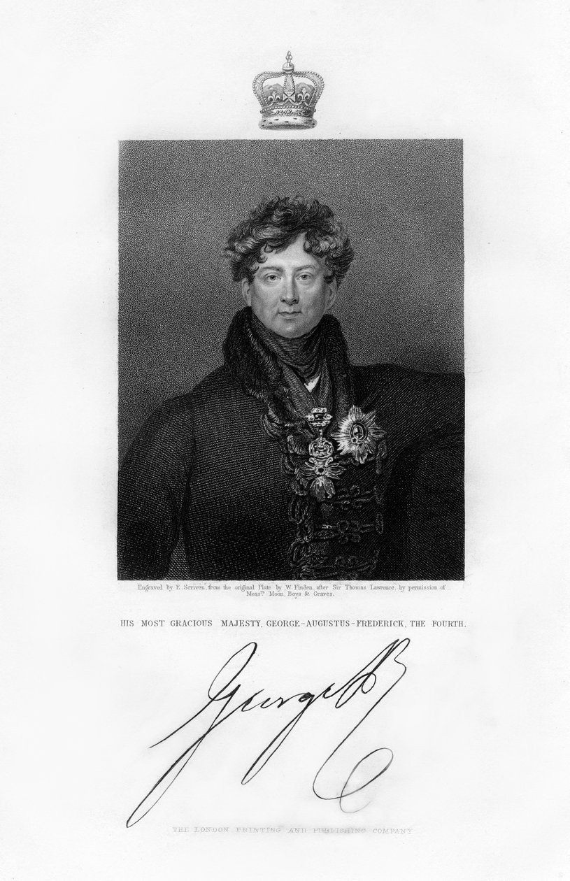 George IV, rei do Reino Unido e Hanover, século XIX. de E. Scriven