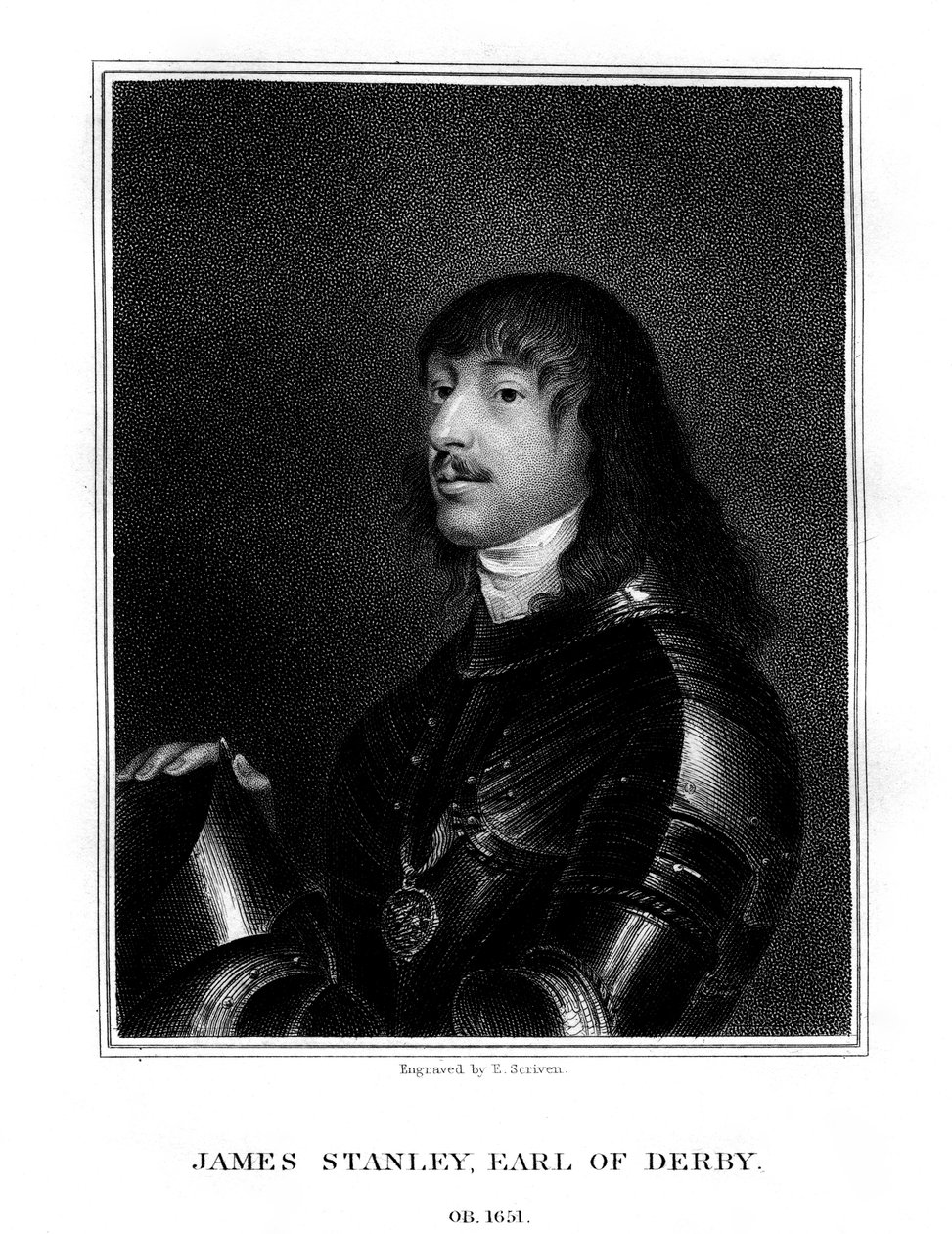 James Stanley, 7º Conde de Derby, apoiante do Royalist, 1824. de E. Scriven