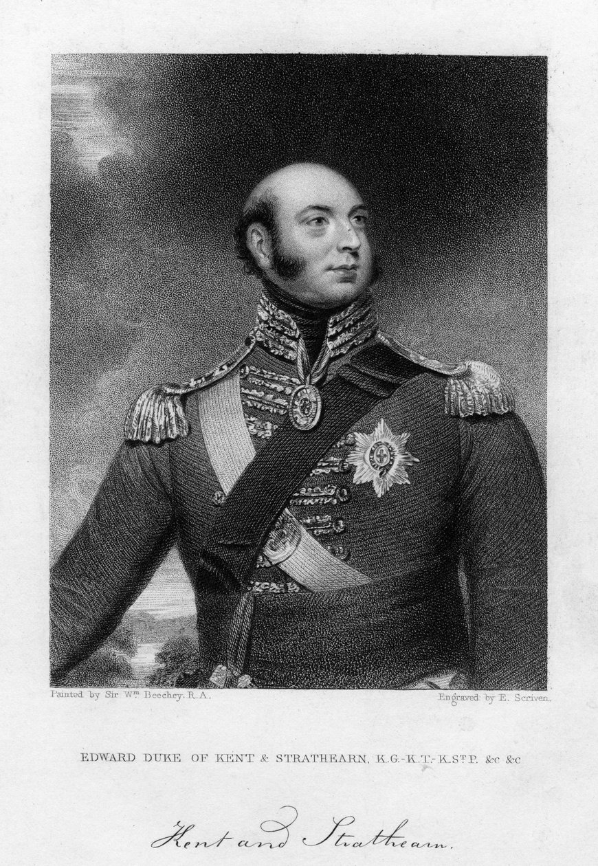 Príncipe Edward Augustus 1767-1820, duque de Kent e Strathearn, século XIX. de E. Scriven