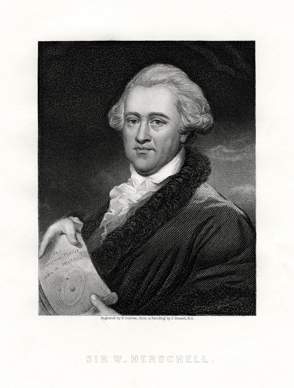 Sir Wilhelm Friedrich Herschel, astrônomo e compositor britânico nascido na Alemanha, século XIX. de E. Scriven