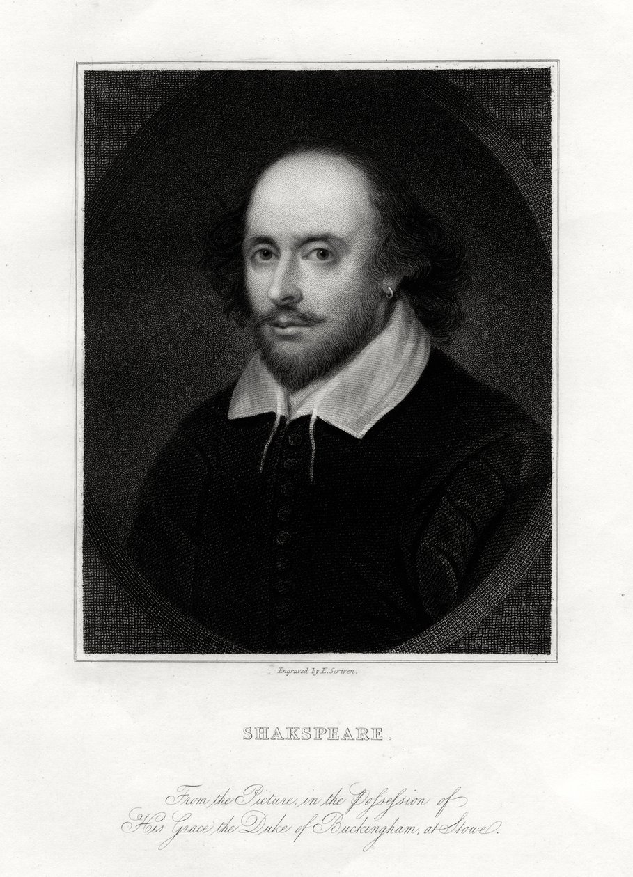 William Shakespeare, dramaturgo inglês, século XIX. de E. Scriven