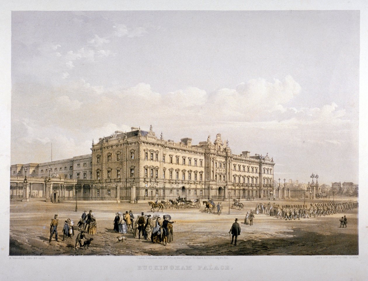 Palácio de Buckingham, Londres, 1852 de E Walker