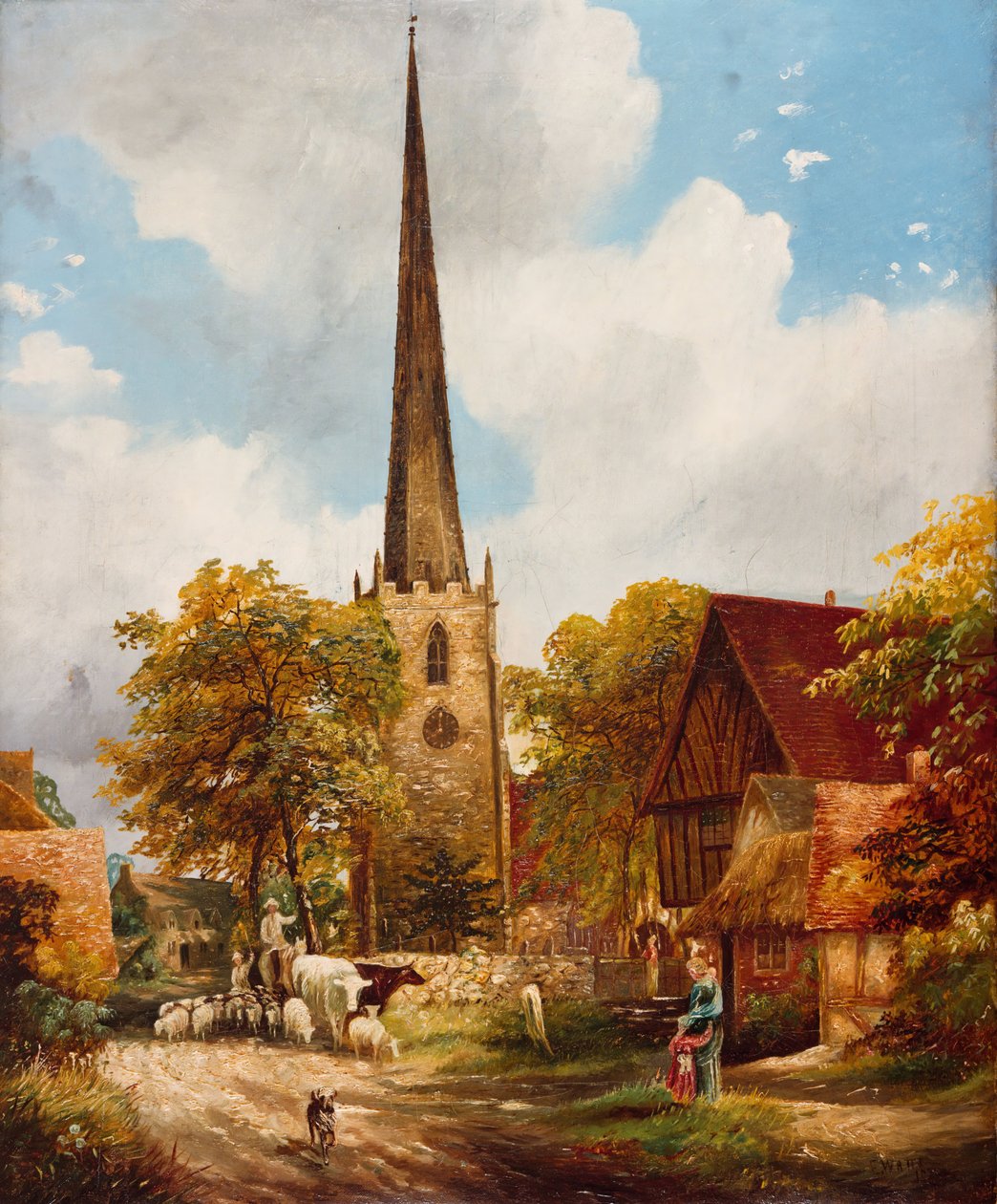 Yardley Igreja e Escola, 1900. de E Watts