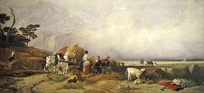 Colheita nas Terras Altas (aguarela sobre papel) de E. and Callcott A. W. Landseer