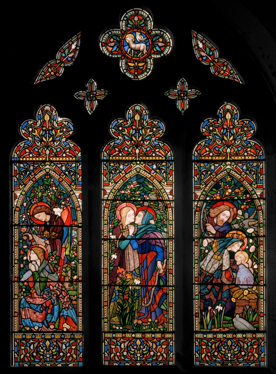 A Anunciação, a Visitação e a Natividade, c.1860 de E. and Halliday Burne Jones