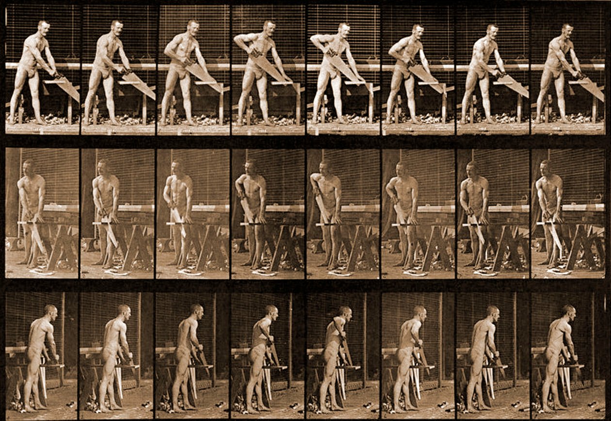 Homem com serra da série &39;Animal Locomotion&39;, c.1881 de Eadweard Muybridge