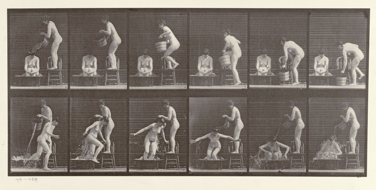 Duas mulheres tomando banho, prato 406 de &39;Animal Locomotion&39;, 1887 de Eadweard Muybridge