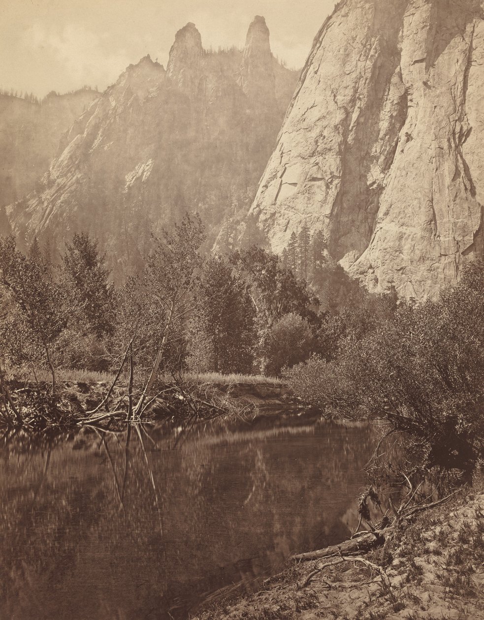 Torres da Catedral, Vale do Yosemite, 1872. de Eadweard Muybridge
