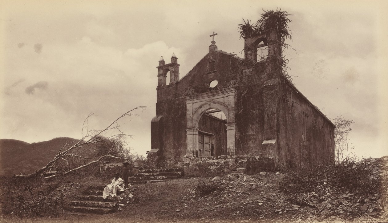 Ruínas da Igreja de San Miguel, Panamá, 1877. de Eadweard Muybridge