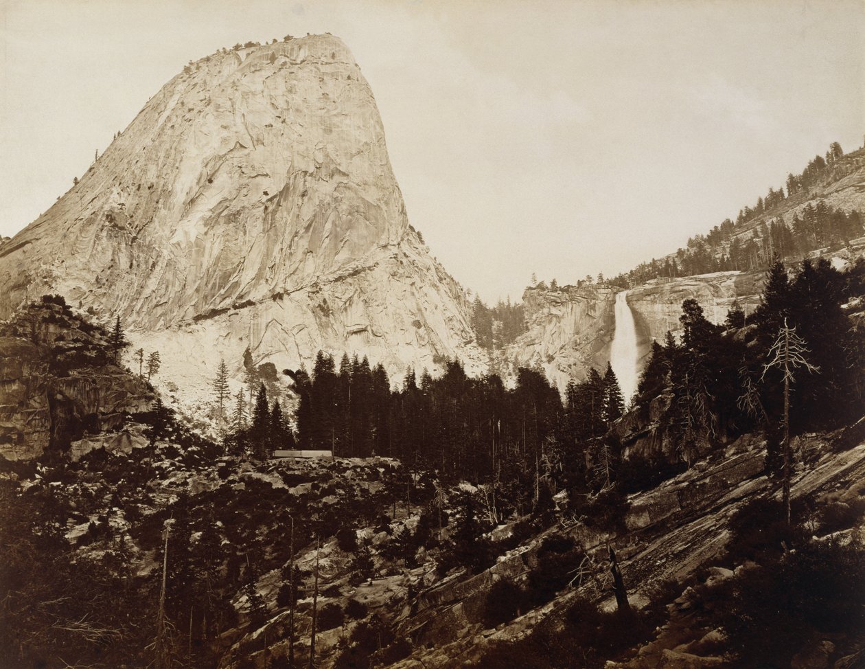 Tampão da Liberdade, Vale de Yosemite, 1872 (albumen silver print) de Eadweard Muybridge