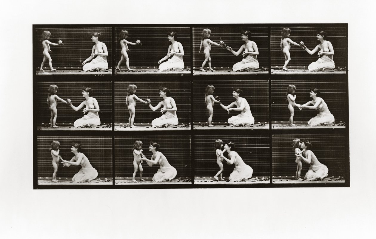 Criança, trazer, buquet, mulher, prato, 465, animal, locomotion, 1887 de Eadweard Muybridge