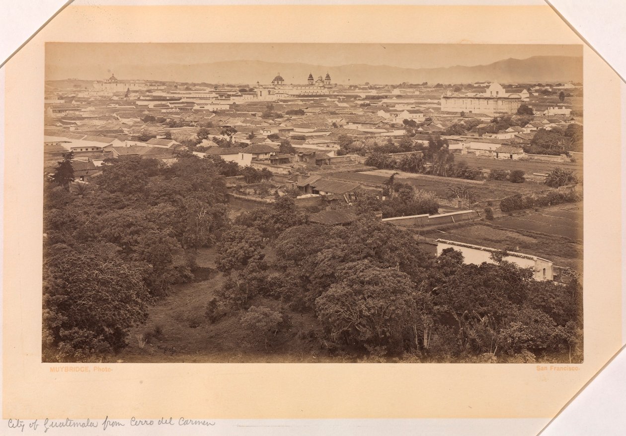 Cidade da Guatemala a partir do Cerro del Carmen, Guatemala de Eadweard Muybridge