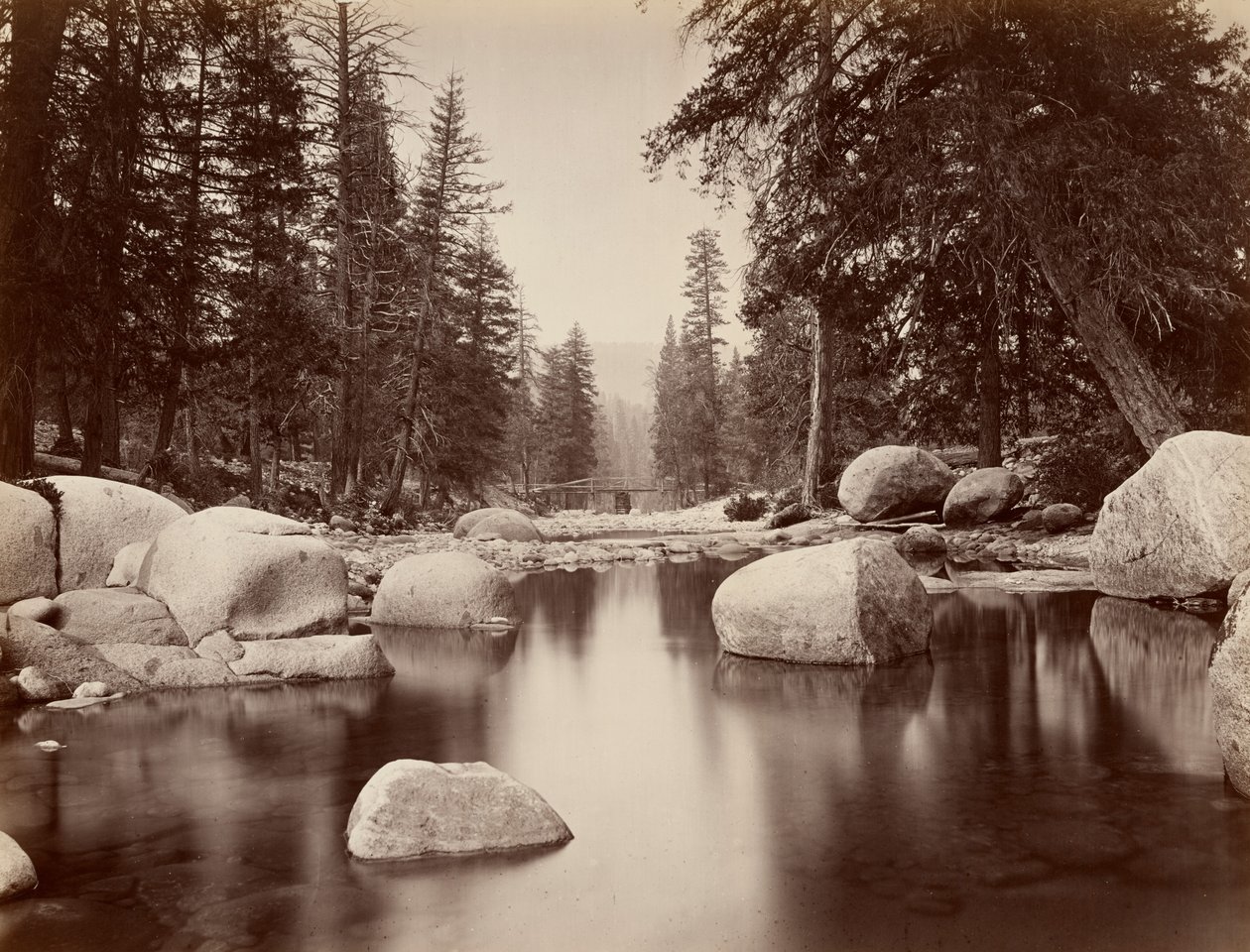 Clark  Moore, Rio Merced, Yosemite de Eadweard Muybridge
