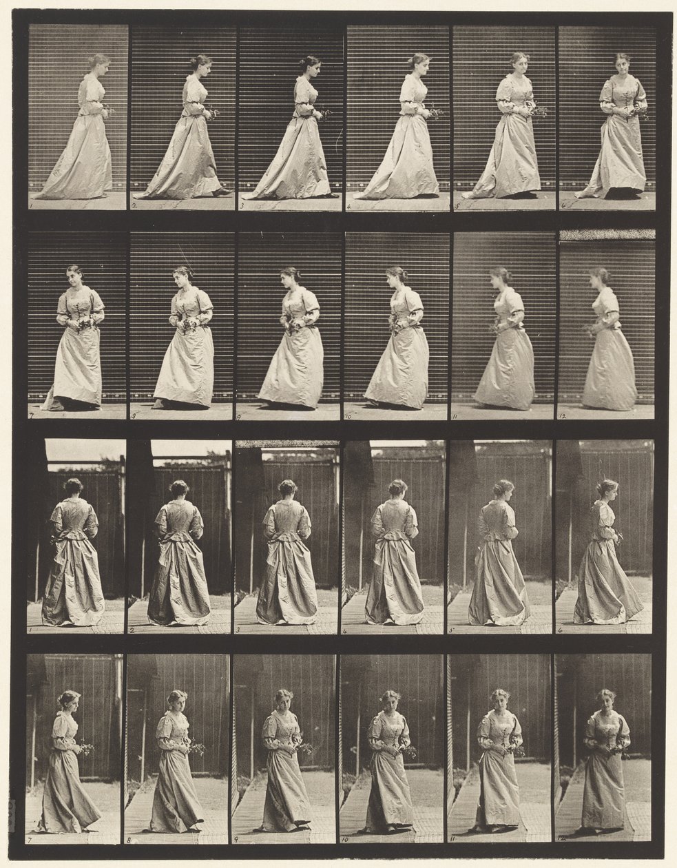 Placa 100. Virando e subindo escadas, 1885 de Eadweard Muybridge