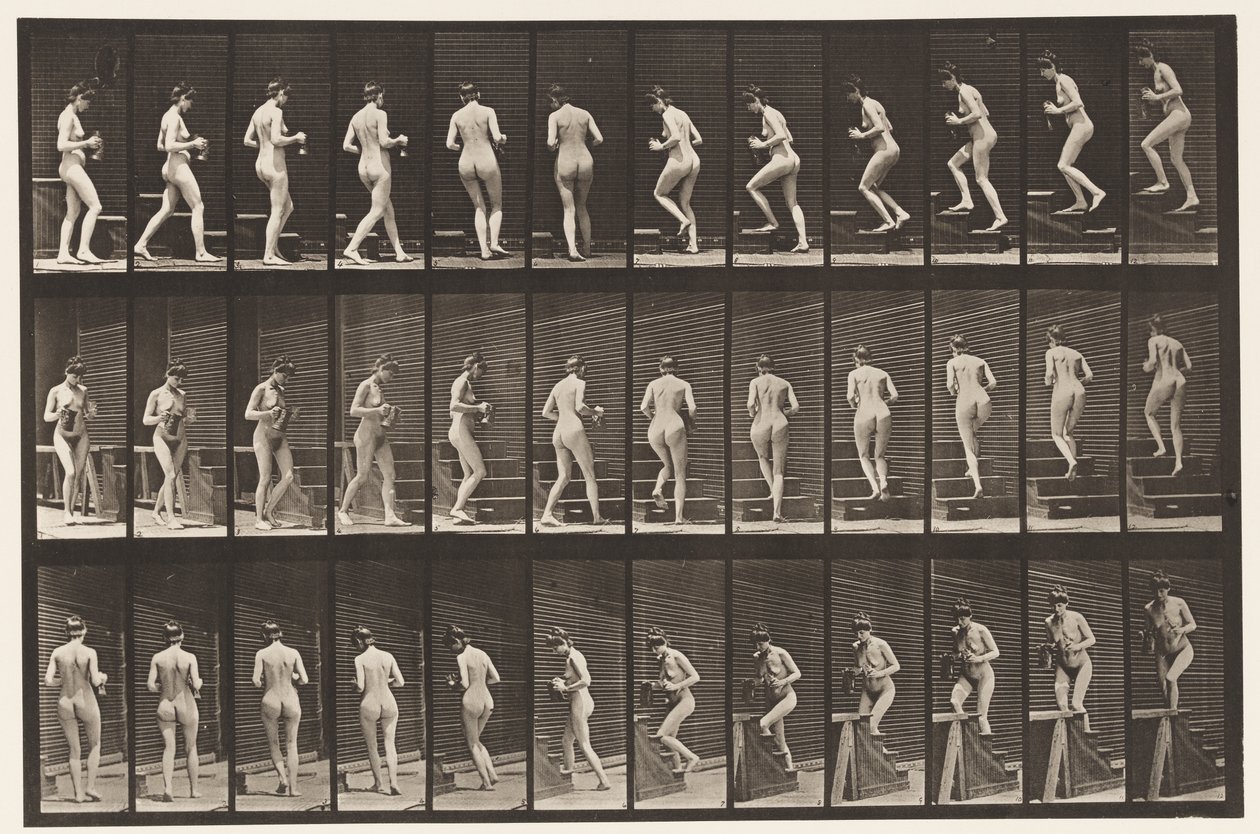 Placa 103. Virando e Escada Ascendente, Arremessador & Cálice em Mãos, 1872-1885 de Eadweard Muybridge