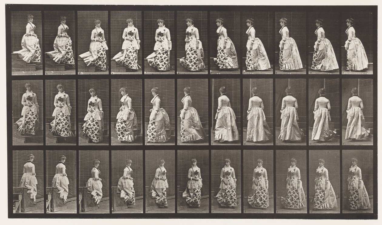Placa 139.Descending Stairs Turning, 1885 de Eadweard Muybridge