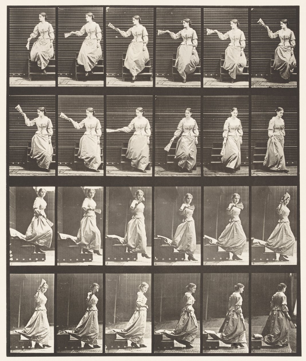 Prato 140. Escada Descendente Olhando em Volta e Ventilador de Ondas de Eadweard Muybridge