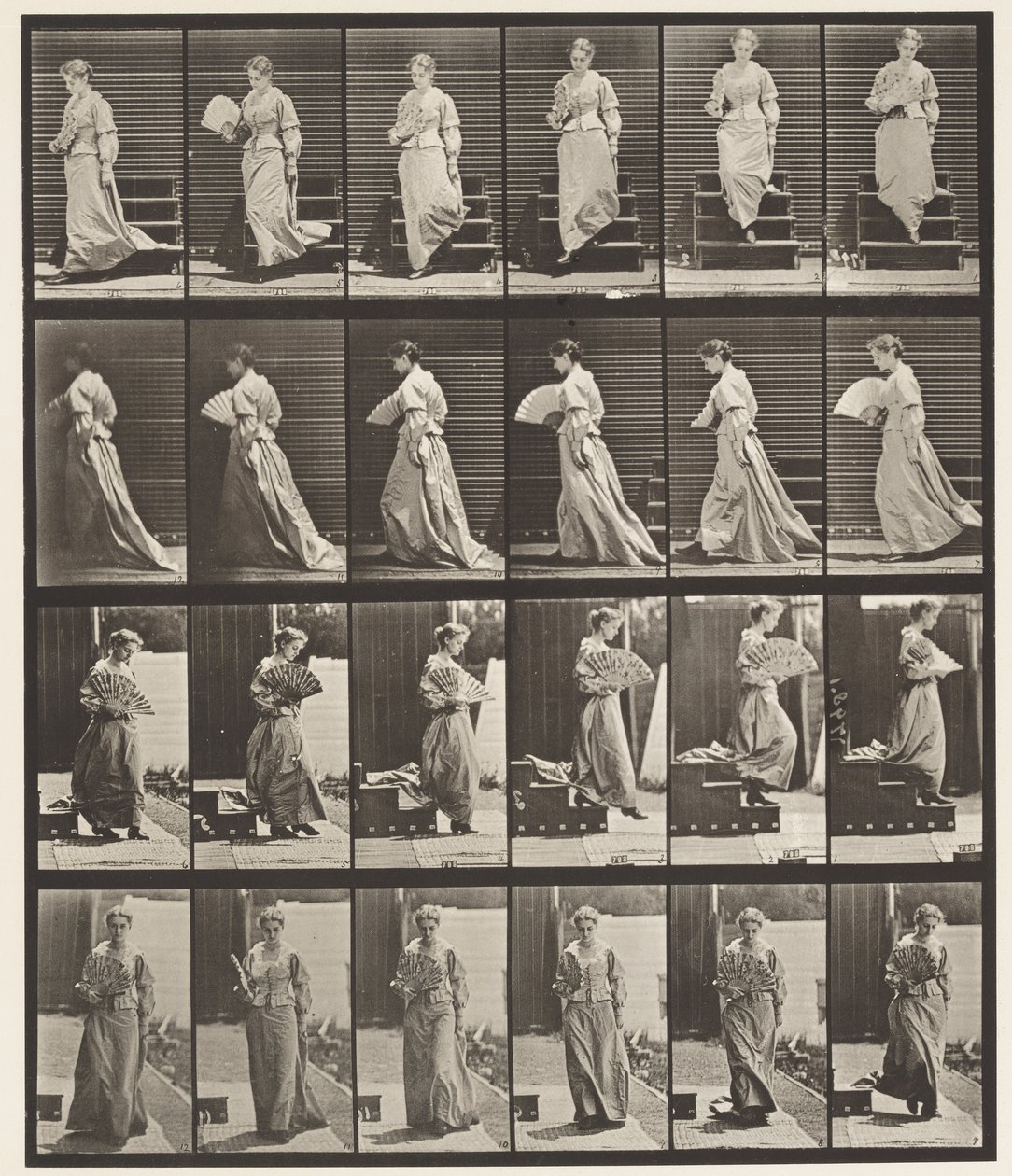 Placa 141. Escada Descendente e Ventilador de Flirting de Eadweard Muybridge