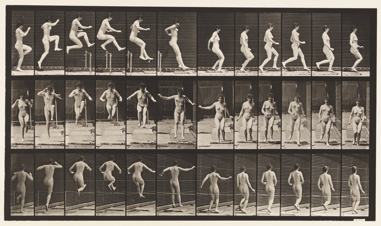 Placa 155. Salto, Corrida, Salto em Altura Direto de Eadweard Muybridge