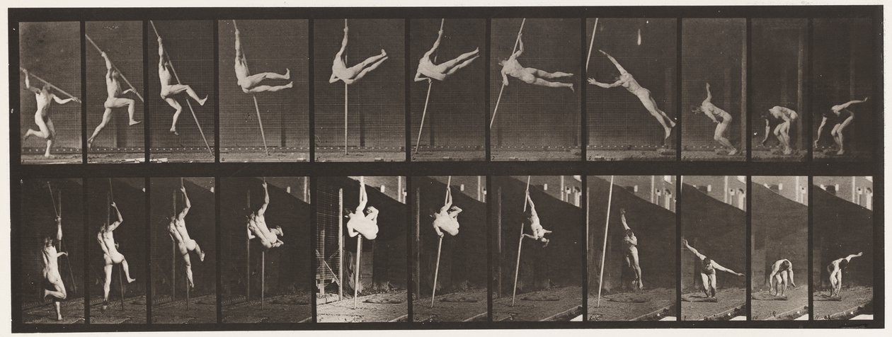 Placa 164. Salto; Salto com vara, 1872-1885 de Eadweard Muybridge