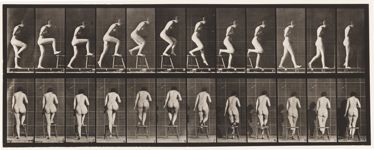 Placa 180. Subindo e descendo de uma cadeira de Eadweard Muybridge
