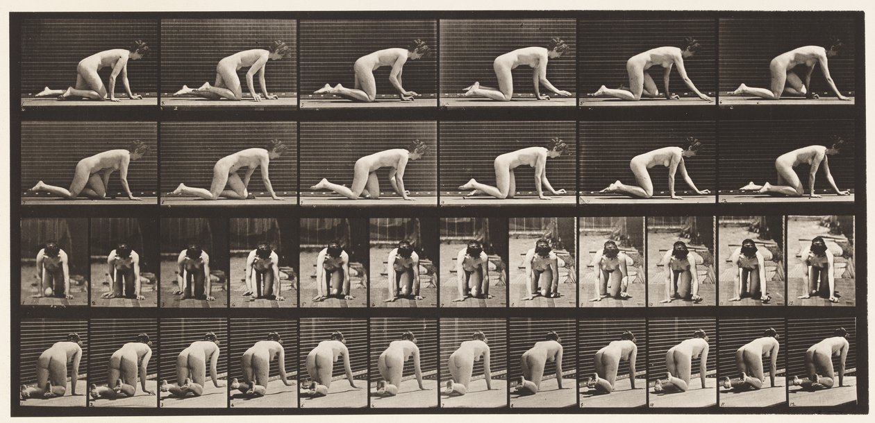 Placa 182. Rastejando sobre as mãos e os joelhos de Eadweard Muybridge