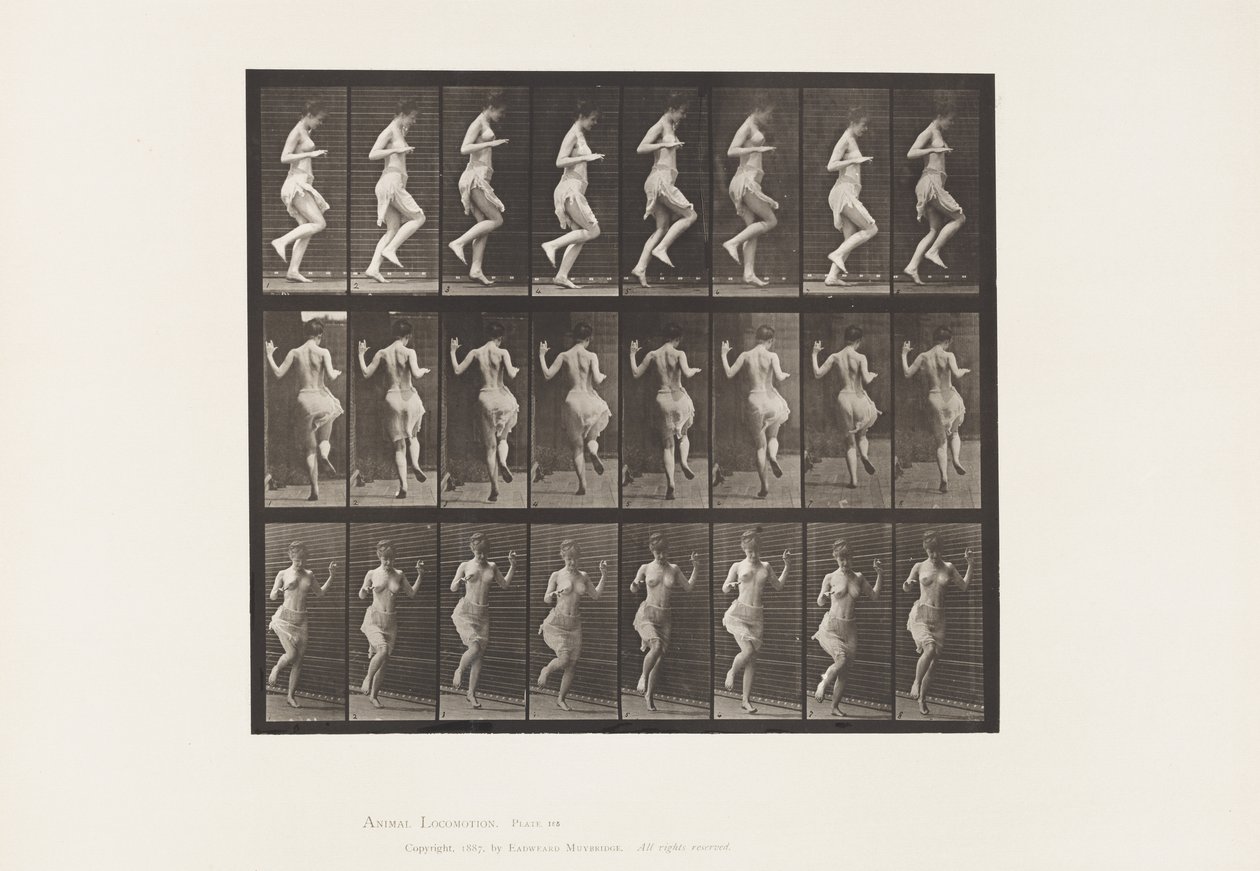 Placa 185. Comprando no pé esquerdo, 1885 de Eadweard Muybridge