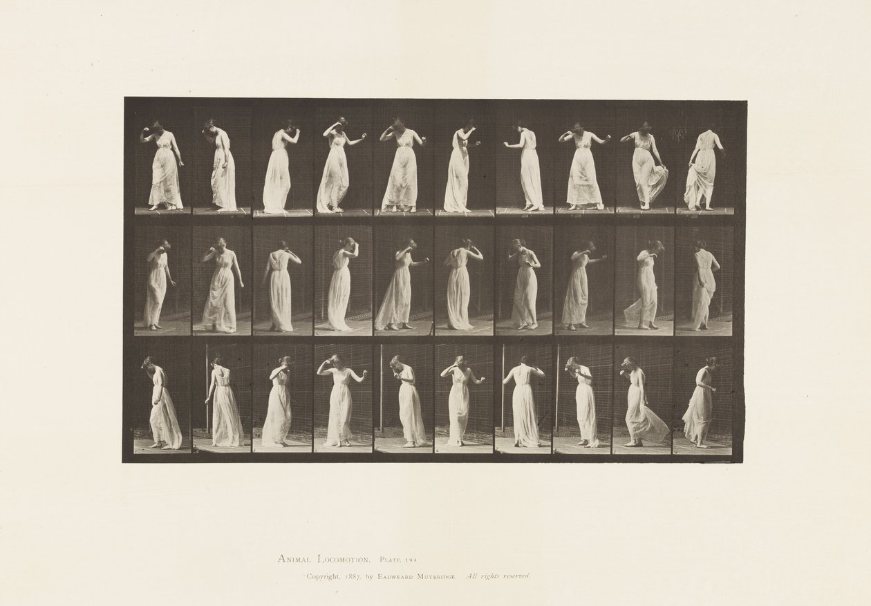 Placa 194.Dancing, 1885 de Eadweard Muybridge