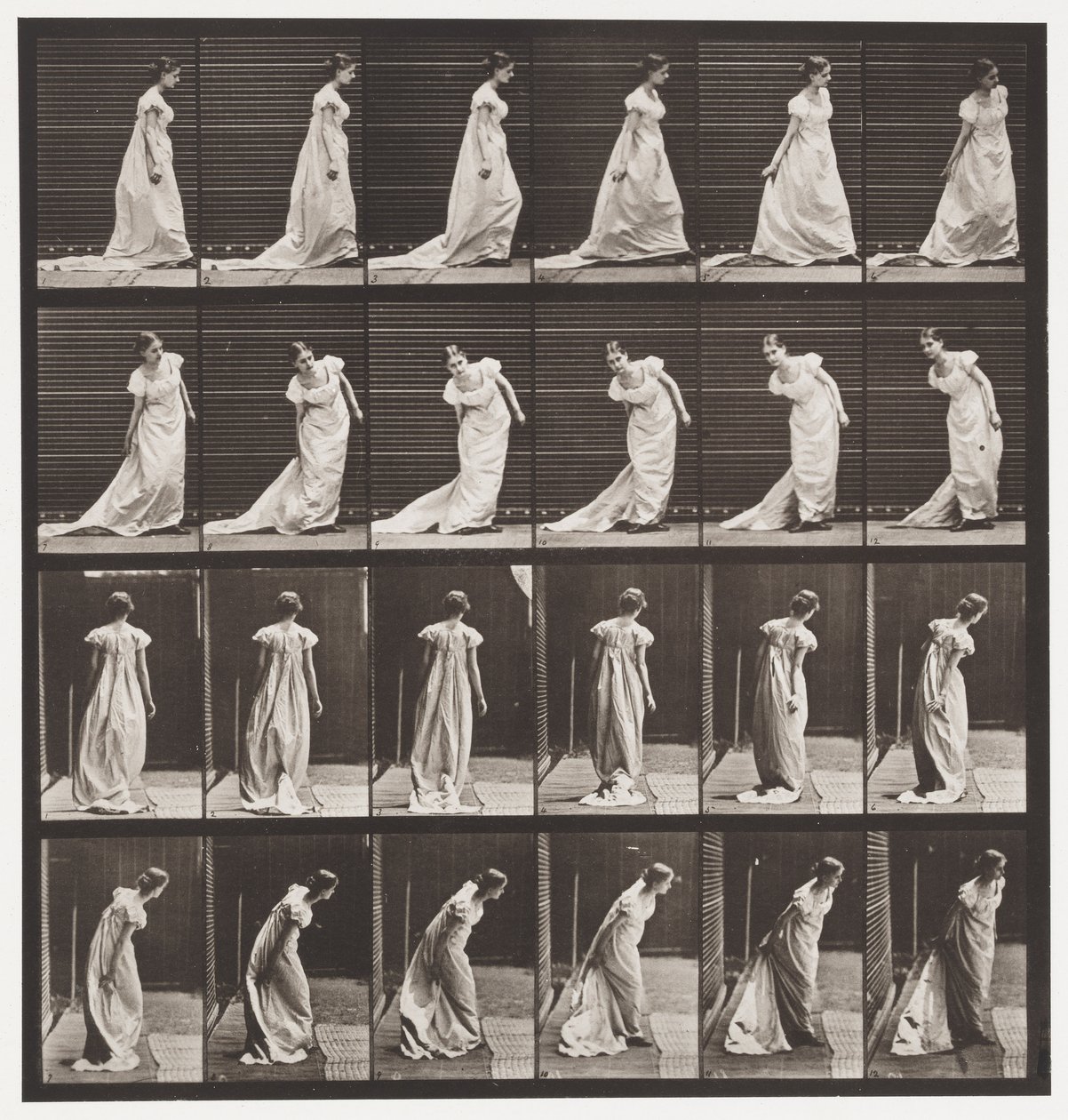 Placa 231. Inclinação para arranjar o comboio e a curva de Eadweard Muybridge