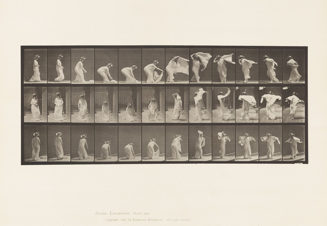 Placa 233. Levantar Shawl, Colocar Ombros, Virar de Eadweard Muybridge