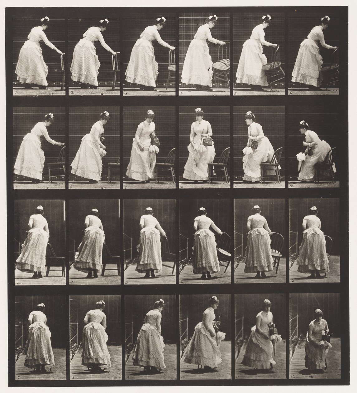 Placa 243. Colocar cadeira, sentar e namoriscar um ventilador de Eadweard Muybridge