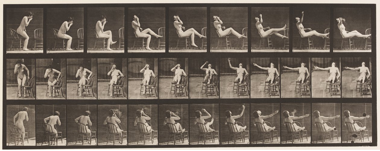 Placa 247. Sentado Colocando os pés na cadeira de Eadweard Muybridge