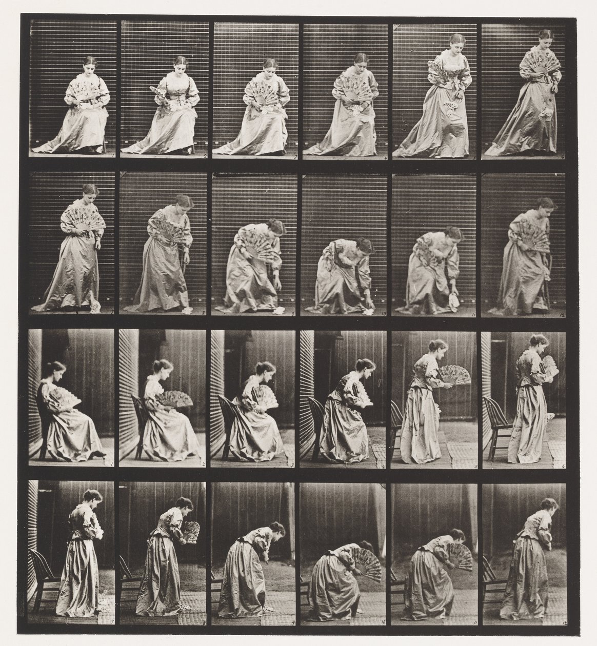 Placa 250. Levantar da Cadeira, Inclinar e Levantar Lenço de Eadweard Muybridge
