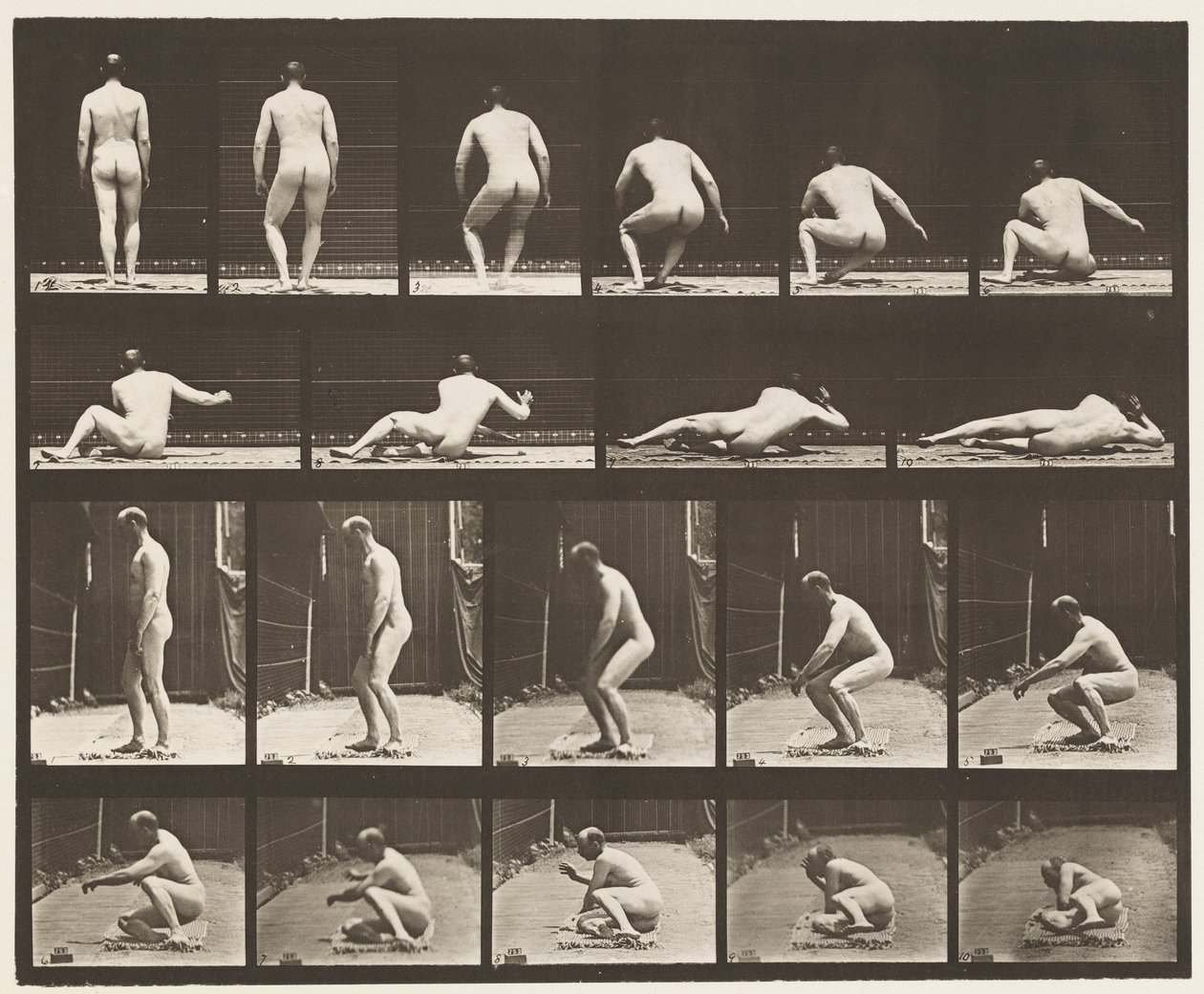 Placa 257. Deitada no Chão, 1885 de Eadweard Muybridge