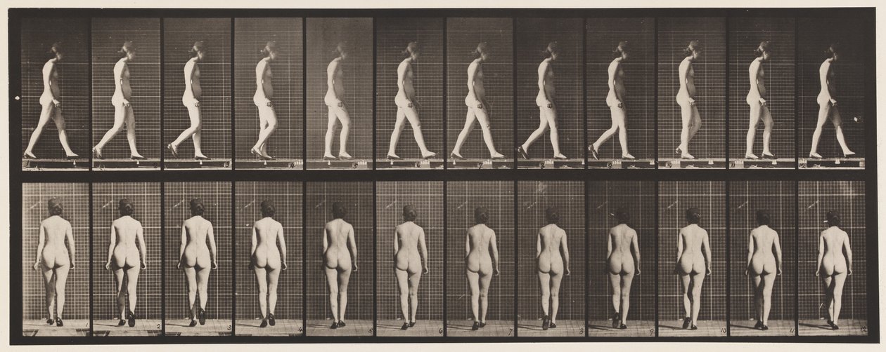 Placa 25. Caminhando, com sapatos de salto alto de Eadweard Muybridge