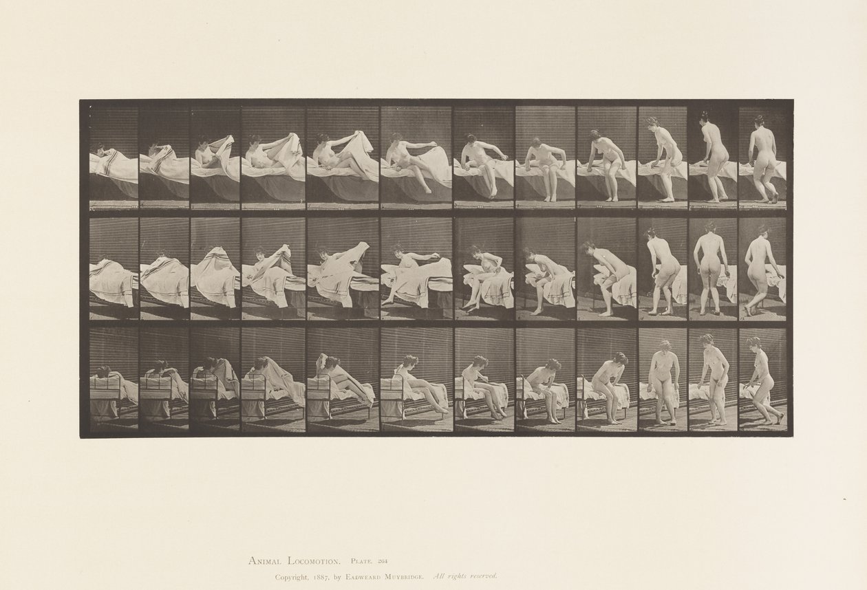 Placa 264. Sair da cama e preparar-se para ajoelhar de Eadweard Muybridge