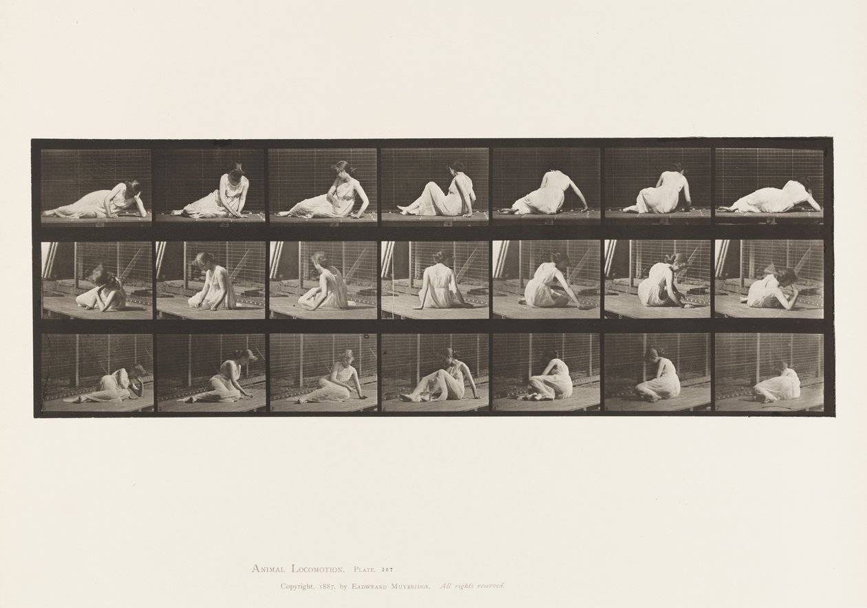 Placa 267. Girando e trocando de posição enquanto estava no solo, 1885 de Eadweard Muybridge