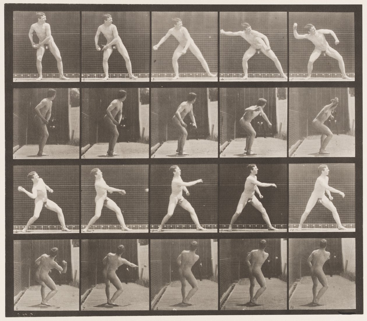 Placa 273. Base-ball; Arremesso de Eadweard Muybridge