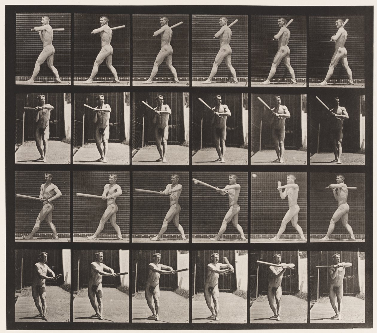 Placa 274. Base-ball; Rebatidas de Eadweard Muybridge