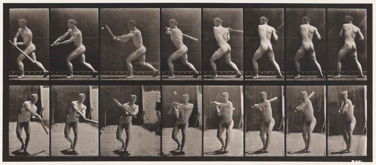 Placa 278. Base-ball; Rebatidas de Eadweard Muybridge