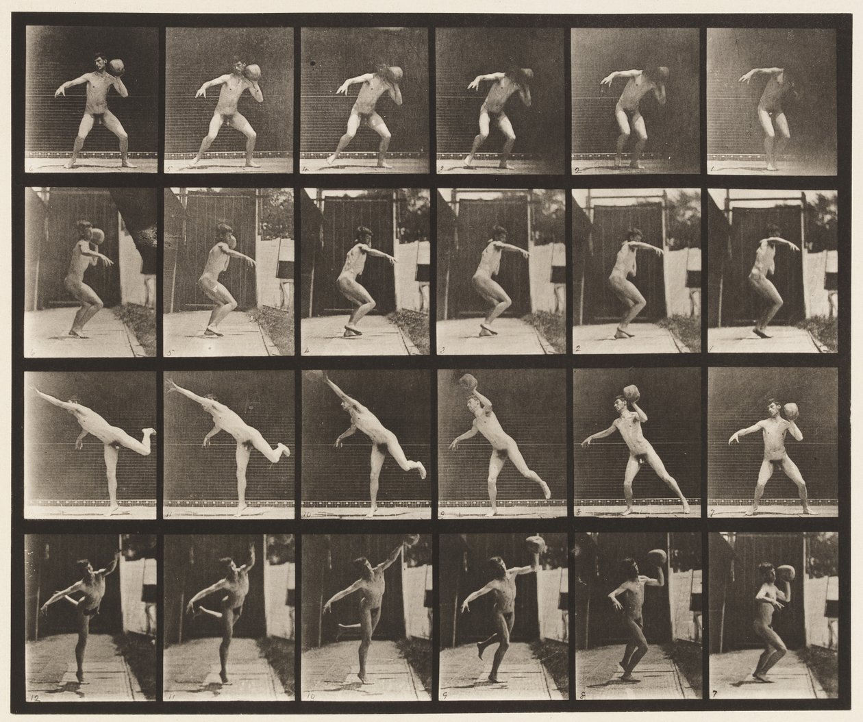 Placa 315. Levantando uma rocha de 20 libras de Eadweard Muybridge