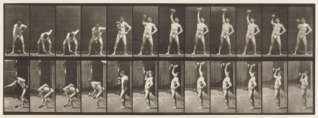 Placa 320. Levantando um Dumb-Bell de 50 lb de Eadweard Muybridge