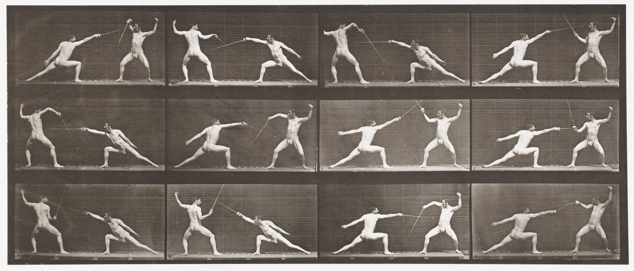 Ilustração 349. Esgrima, 1872-1885 de Eadweard Muybridge