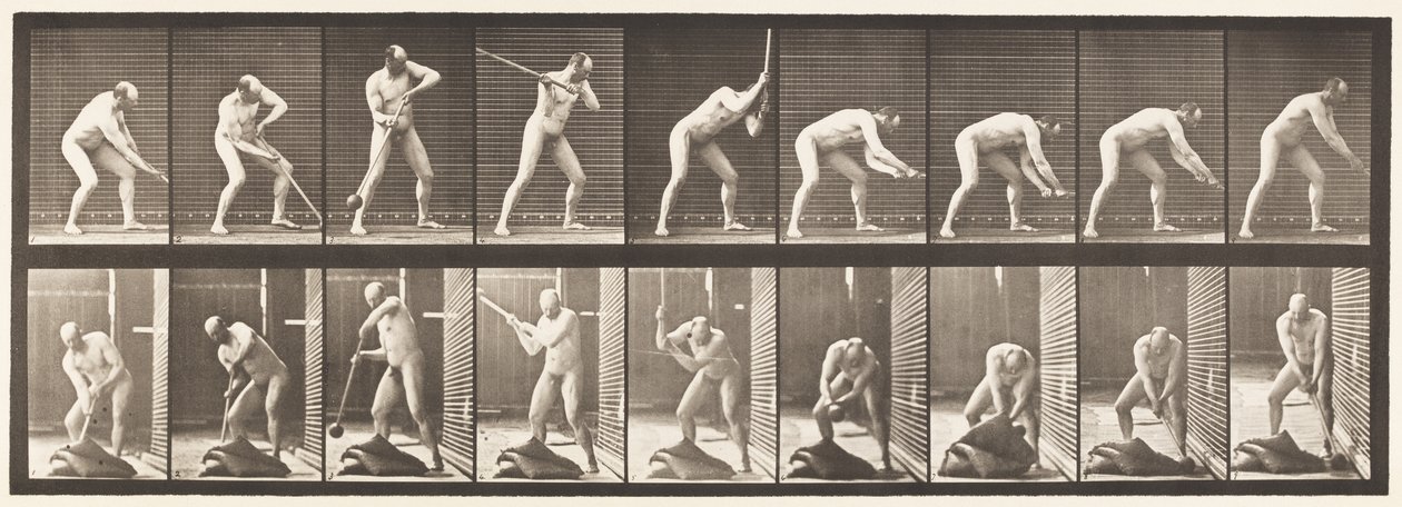 Placa 396. Batendo com uma marreta de Eadweard Muybridge