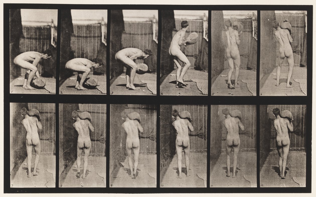 Placa 397. Levantando 75-lb. Pedra no Ombro, 1872-1885 de Eadweard Muybridge