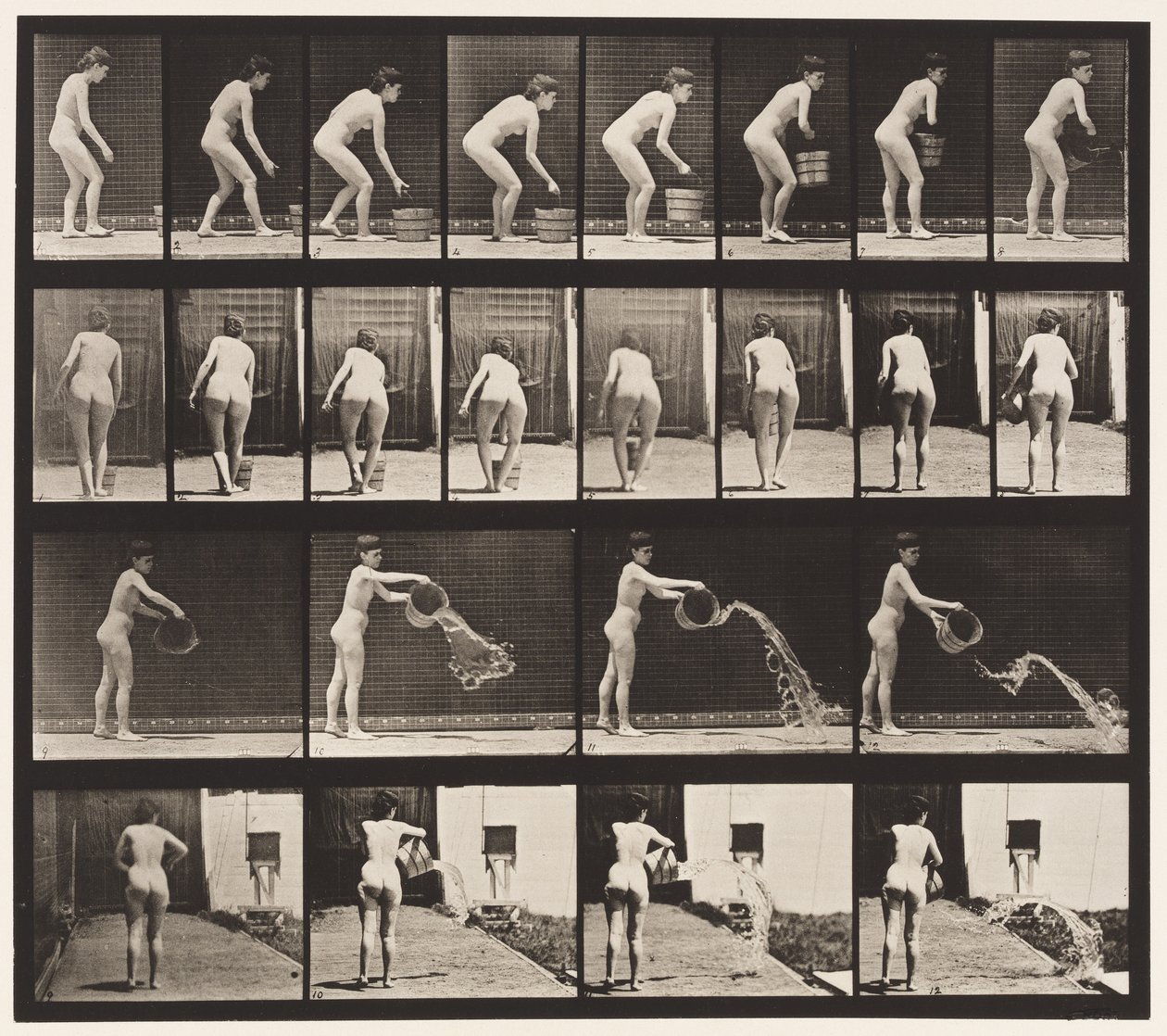 Placa 401. Esvaziando o balde de água de Eadweard Muybridge