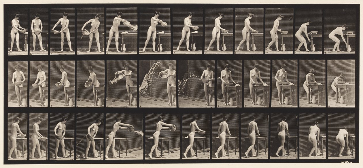 Placa 402. Esvaziamento da bacia de água de Eadweard Muybridge