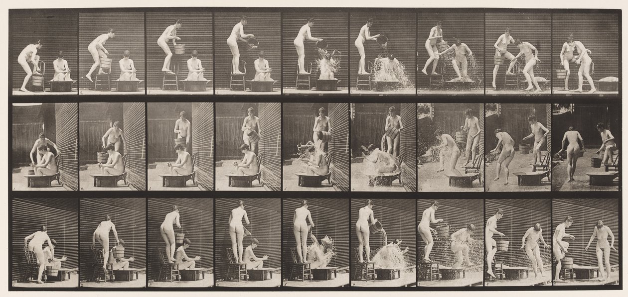 Placa 408. Dois modelos de Eadweard Muybridge