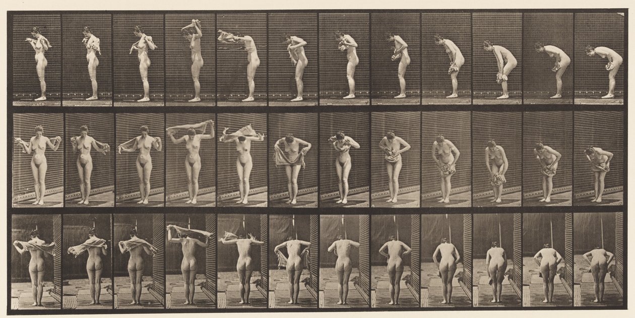 Placa 414. Limpando o Corpo com Toalha de Eadweard Muybridge